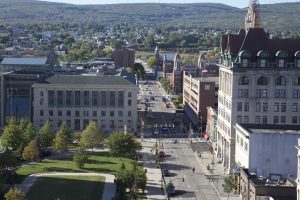 Scranton - Linden Street , Scranton PA, Nealon Federal Courthouse, St Peter's Cathedral